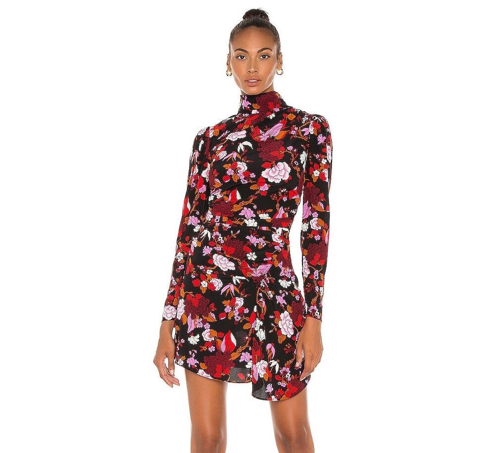 NWT A.L.C. ALC Marcel Floral Long Sleeve Silk Cocktail Dress 2